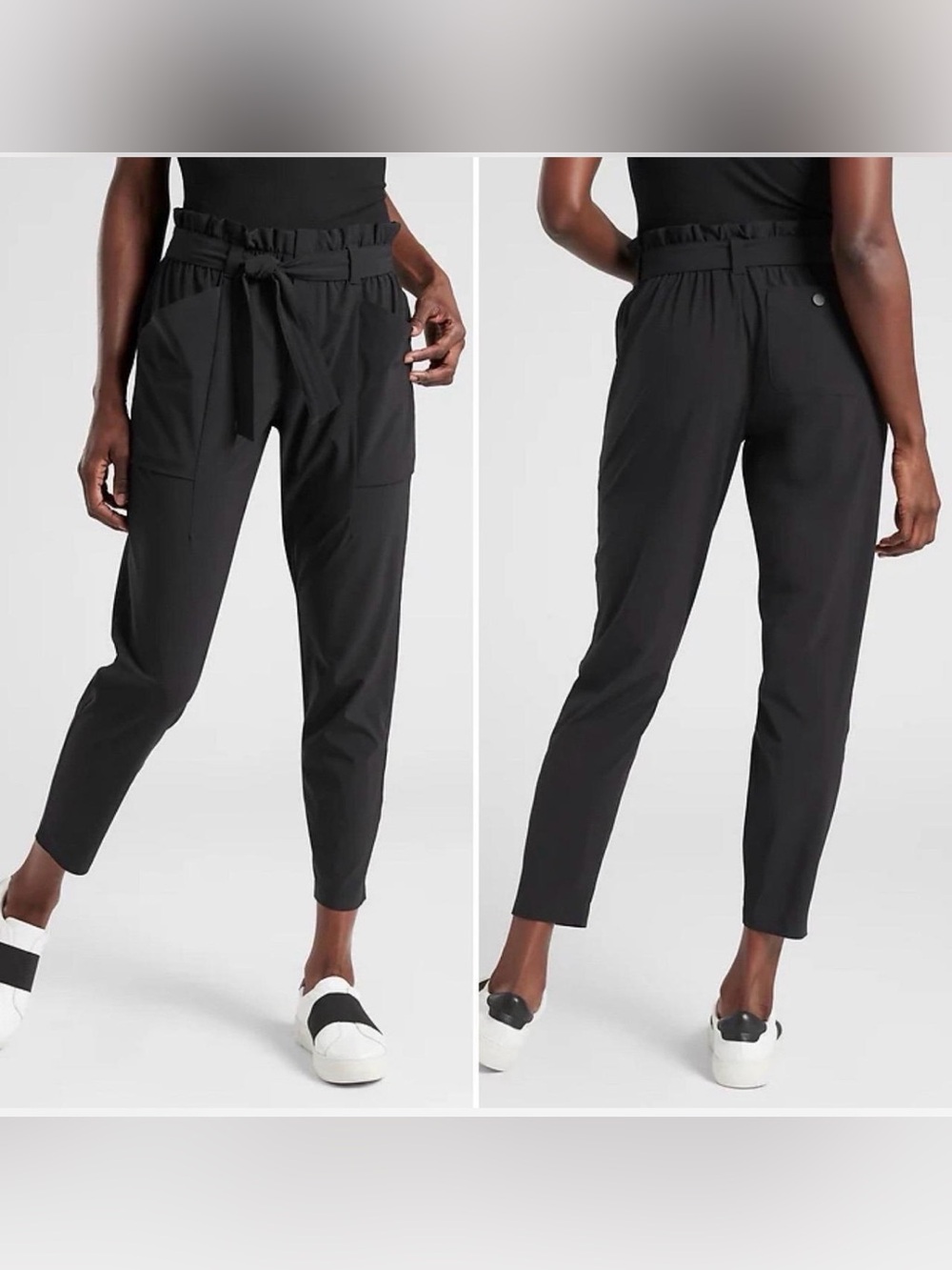 Like New, Size 6 - Athleta Women’s Skyline Black High-Rise Belted Pant Stretchy